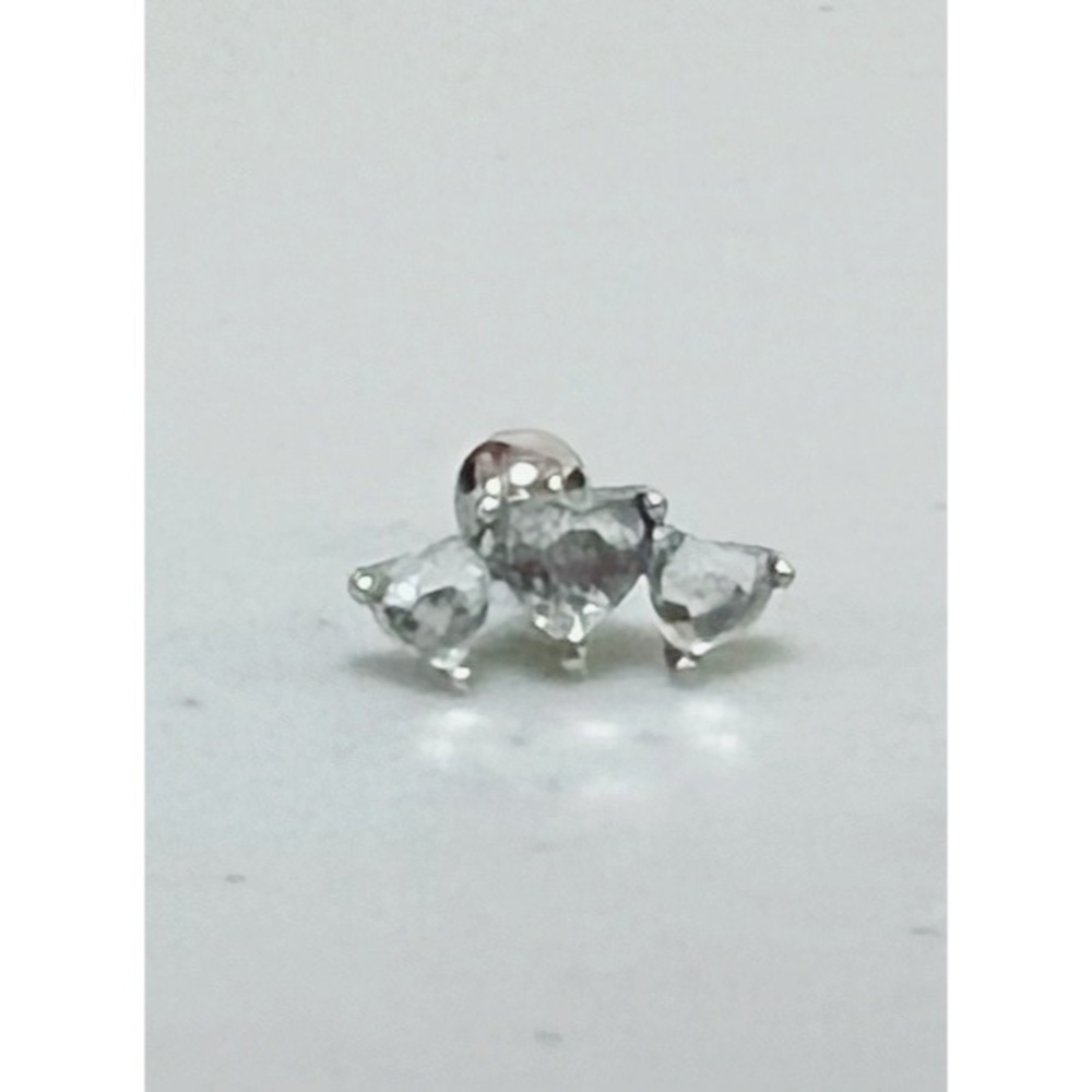 Silver Diamond Heart Trio Helix Tragus Earring Stud Post Body Jewelry #Silver